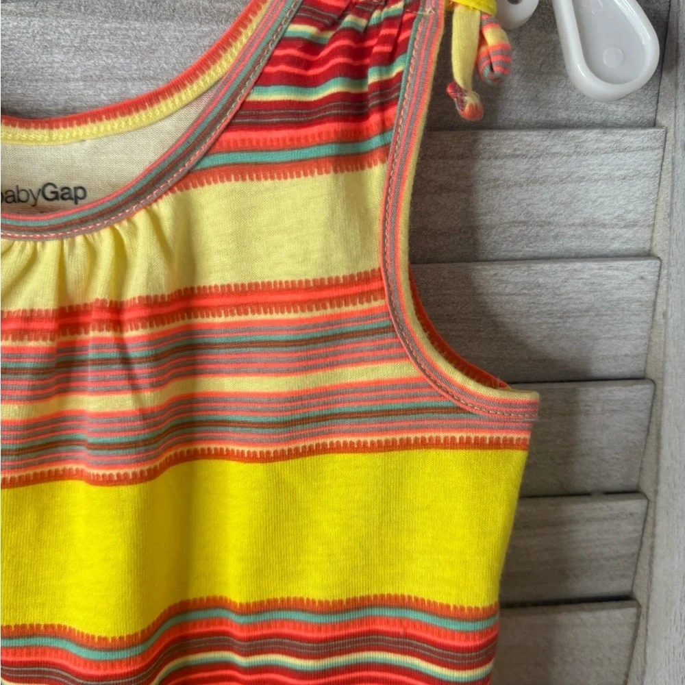 GAP Baby Girl Striped Tank Top 18-24M Bright Summer Sleeveless Shirt